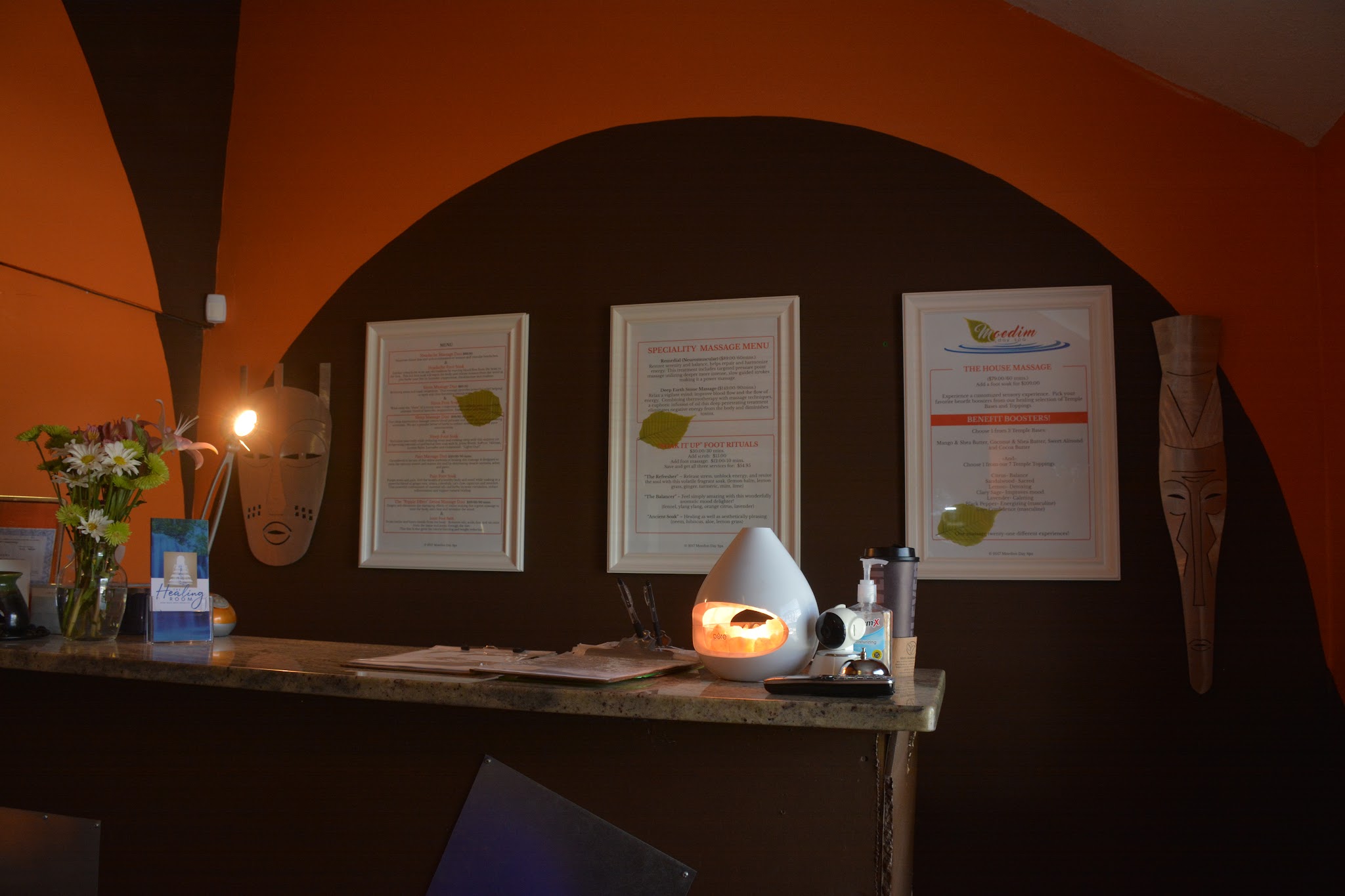 Two massage tables set up for a couples massage